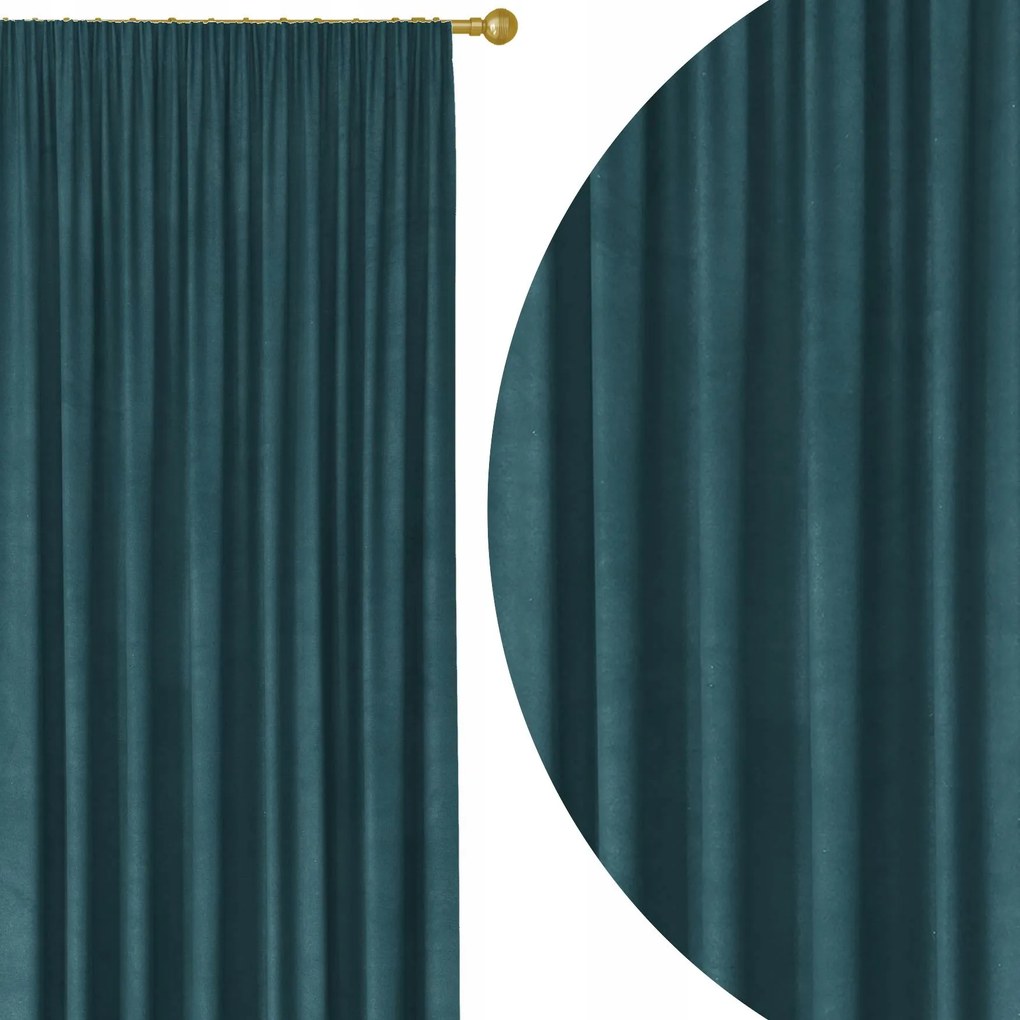 Kész Függöny Szalagos Béka 140X250 CM Függöny Smaragd Türkiz 5126