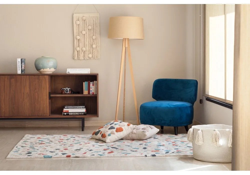 Krémszínű mosható kézi szövésű pamut szőnyeg 140x200 cm Terrazzo Marble – Lorena Canals