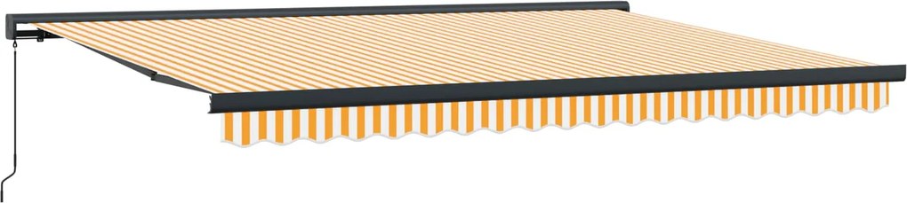 vidaXL Behúzható napellenző Narancs és fehér 450 × 300 cm
