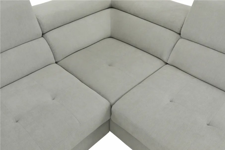 Ülőgarnitúra, világosszürke, szövet, jobbos, BUTON P