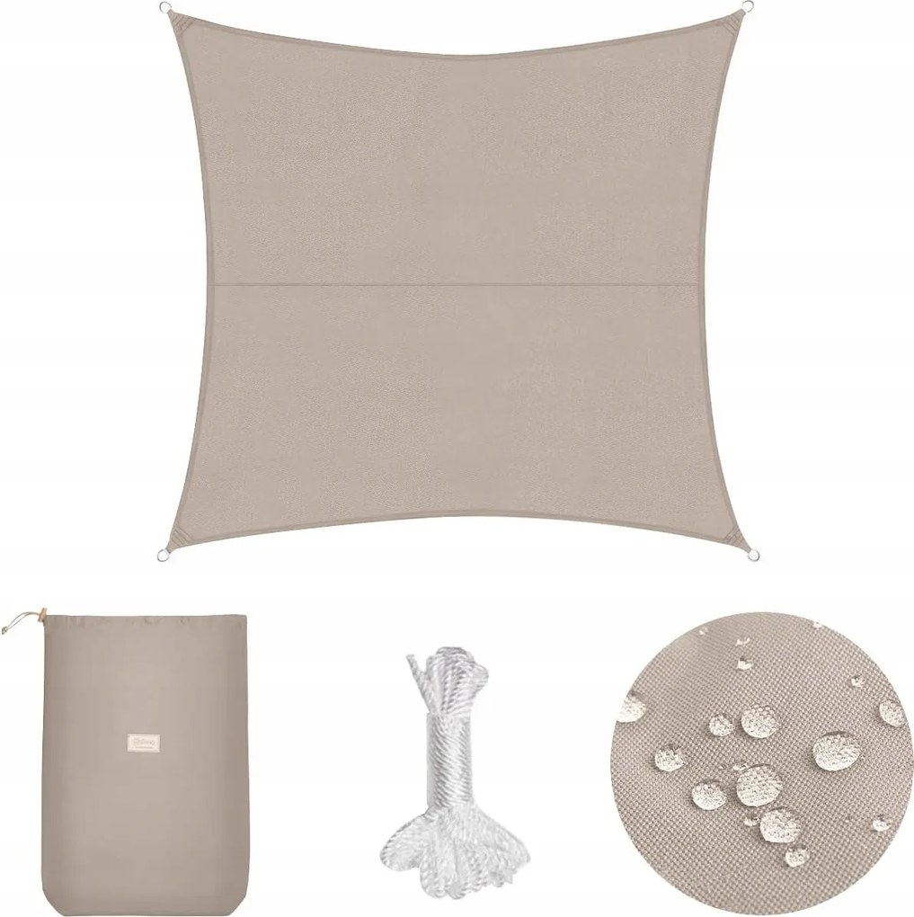 Napvitorla Napellenző Tetővédelem Uv Védelem 200 X 200 Cappucino