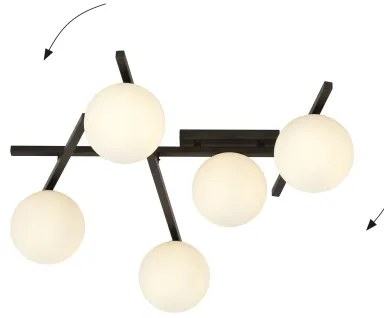 Mennyezeti lámpa SMART 5xE14/10W/230V fekete/fehér