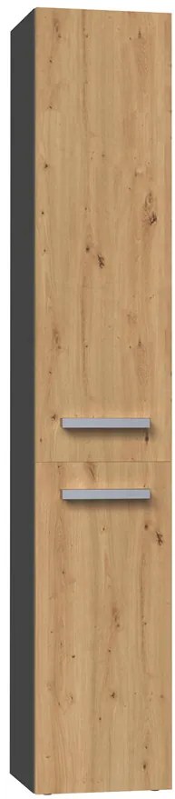 Riano MIX Nel IV fürdőszoba szekrény, 31x174x30 cm, antracit-tölgy