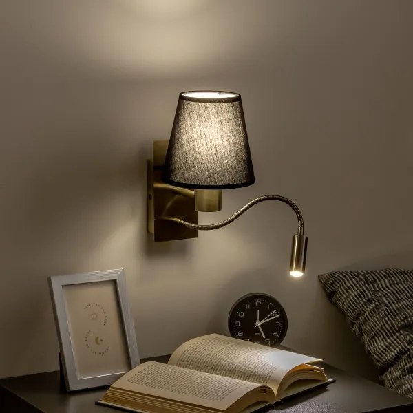 Brilagi - LED Fali lámpa NUBILA 1xE27/25W/230V + LED/3W réz/fekete