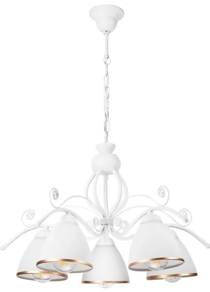 Csillár láncon RETRO II 5xE27/60W/230V fehér