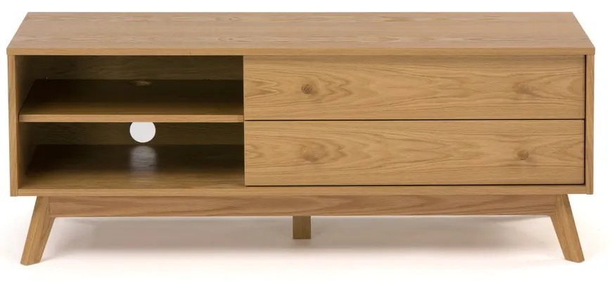 Natúr színű TV-állvány tölgyfa dekorral 130x50 cm Kensal – Woodman