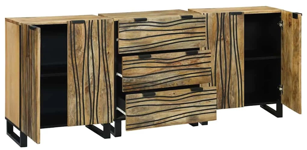 Fürdőszoba bútor szett fiókkal 3 pcs Barna 180 x 33 x 75 cm