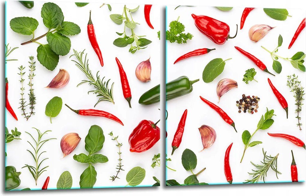 7in1 2x Üveg Tűzhelyvédő Főzőlap 40x52 Paprika