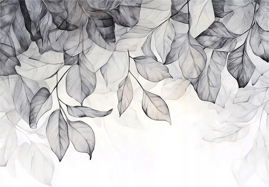 Fotótapéta Szürke Levelek Lógó Hálószoba Nappali Tapéta Flizelina 150x105