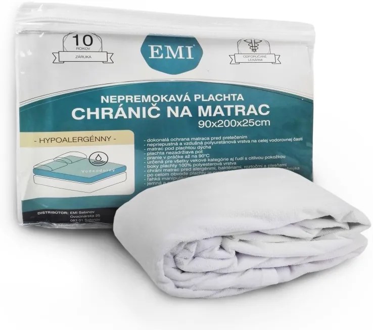 EMI fehér vízálló gumis lepedő, Gyerek lepedő 60x120