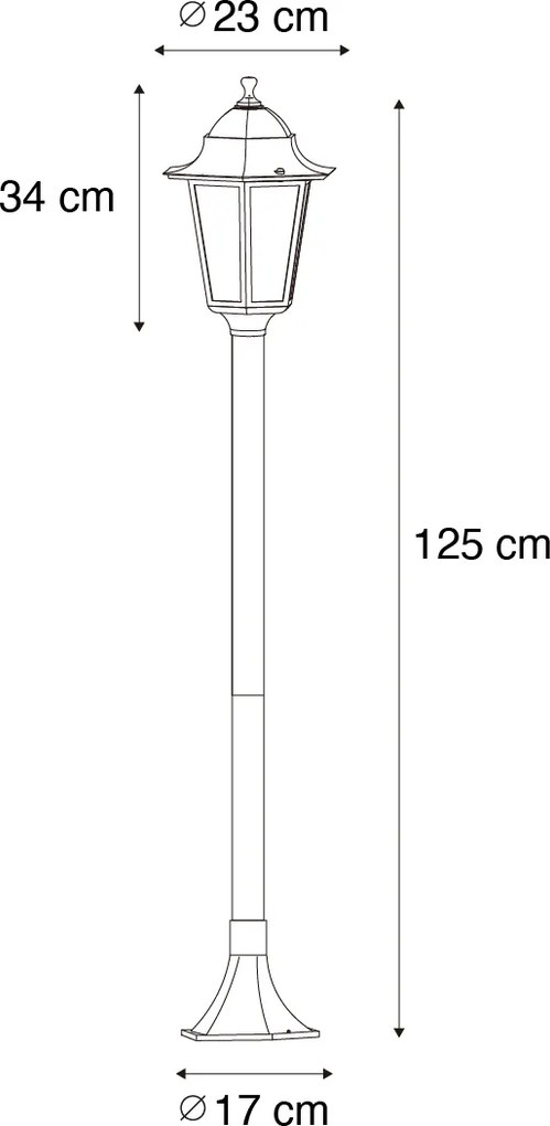 Klasszikus kültéri állólámpa sötétzöld 125 cm IP44 - New Orleans
