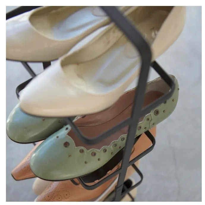 Fekete fém cipőtartó állvány Tower Shoe Rack – YAMAZAKI