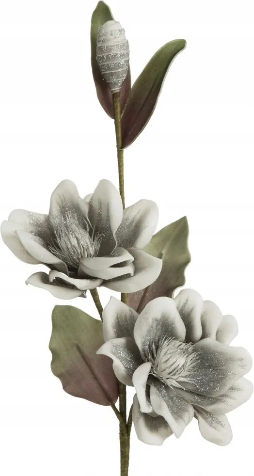 Dekoratív művirág 81 cm ezüst, habszivacs