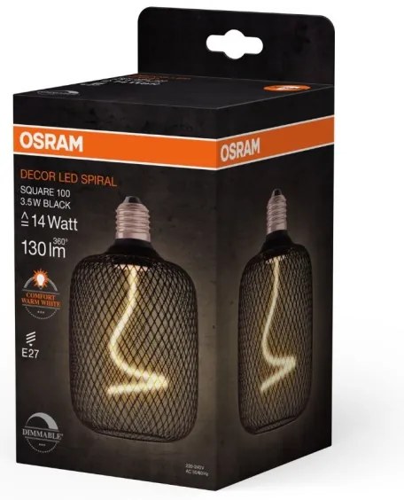 LED Dimmelhető izzó DECOR FILAMENT E27/3,5W/230V 1800K fekete - Osram