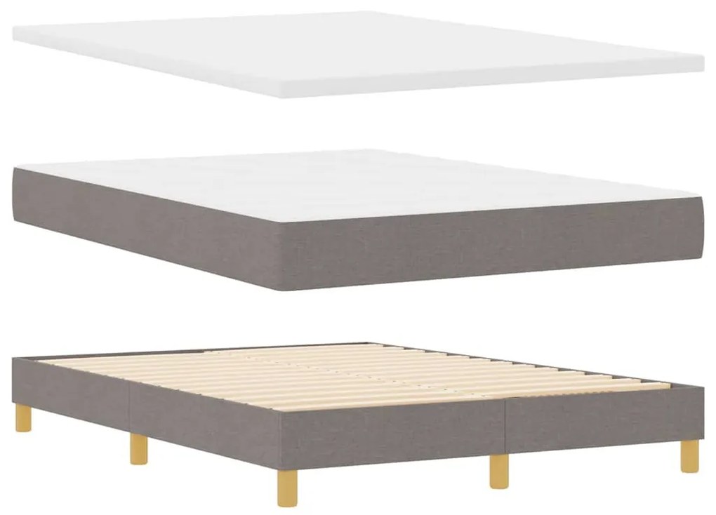 Rugós Ágy matracmal fejtámlával Tópszínű 140 x 190 cm szövet