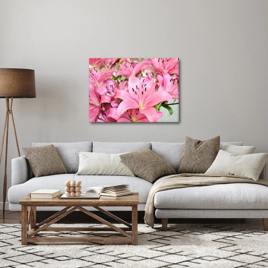 Kép - Rózsaszín liliomok (70x50 cm)