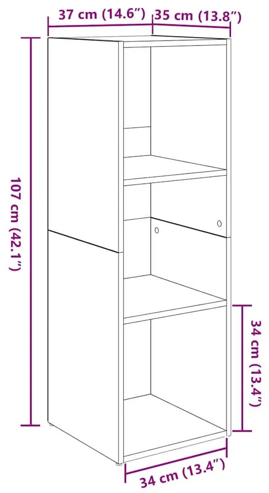 TV szekrény 4 pcs Régi fa 37 x 35 x 107.5 cm Műanyag Fa