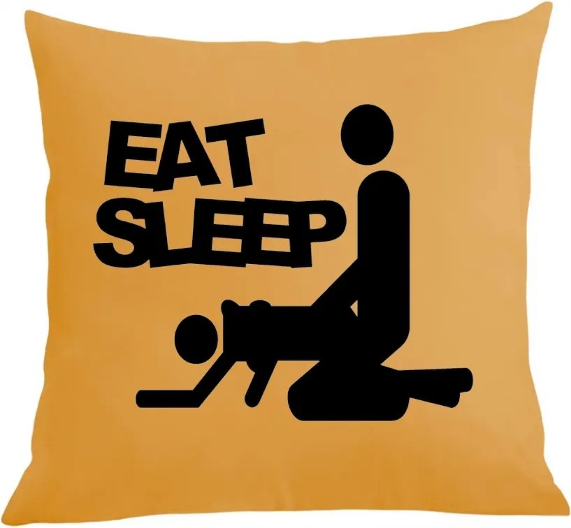 Párna párnahuzat Vicces Eat Sleep