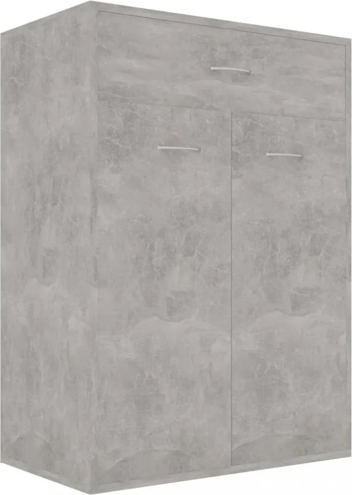 betonszürke szerelt fa cipősszekrény 60 x 35 x 84 cm