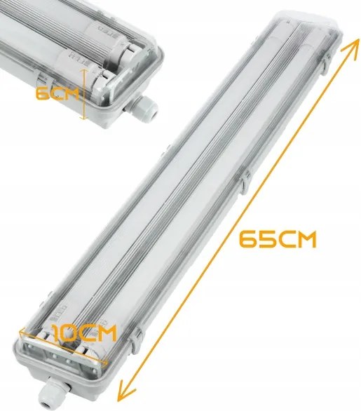 LED műszaki fénycsöves lámpatest T8 2xG13/10W/230V 6000K 60 cm IP65 fehér