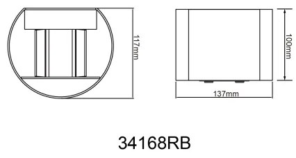 Globo 34168RB - LED Kültéri fali lámpa VERONIKA 2xLED/3W/230V IP44 fekete