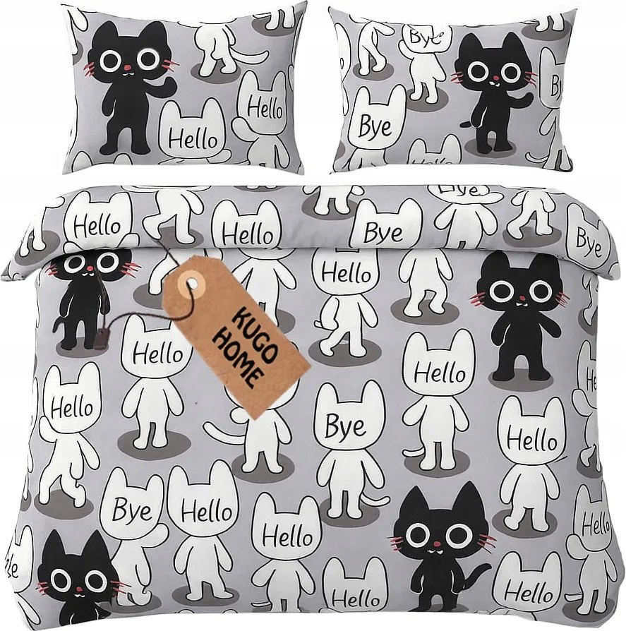 Ágyneműhuzat Garnitúra 220x200 2x Párnahuzat 70x80 Szatén Pamut Mintás