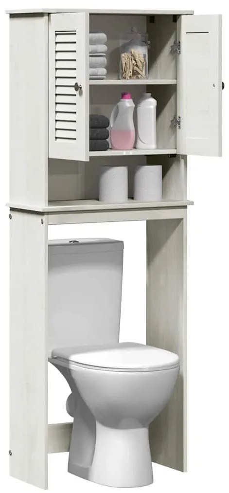 WC Szekrény polcokkal VIGO Fehér 60 x 27 x 161 cm Tömör fenyőfa