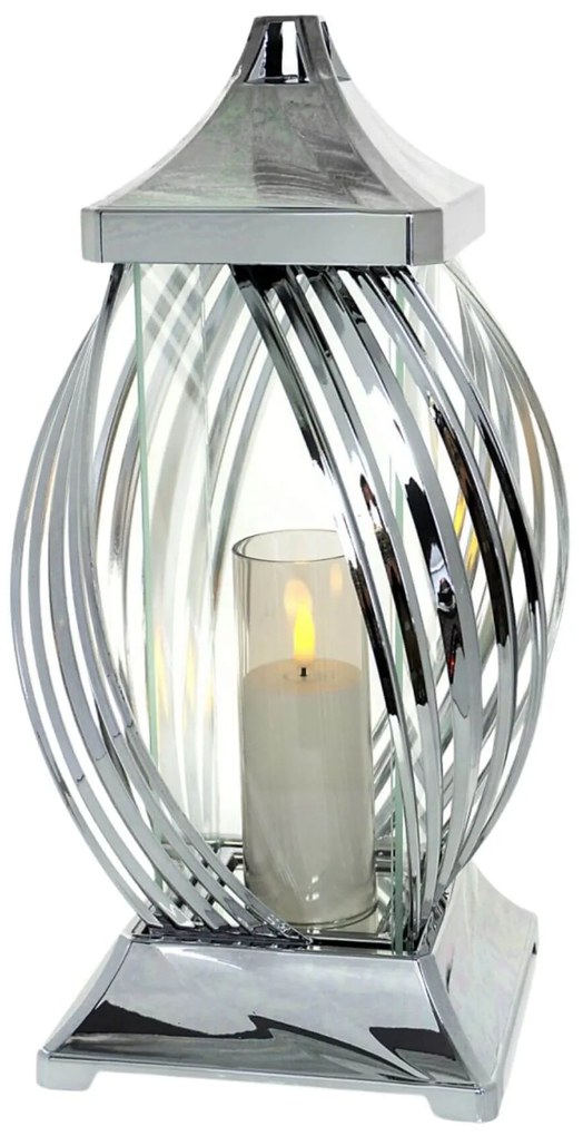 Ezüst 3D mécses sírra 40 cm