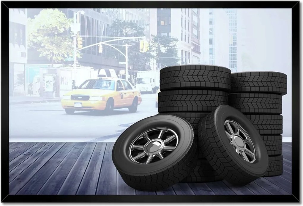 Poszterek keretben 60x40 Gumiabroncs csere szett