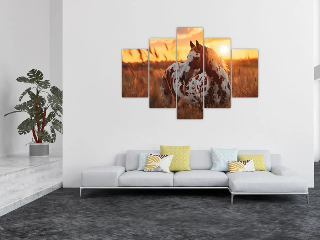 Kép - Ló naplementében (150x105 cm)