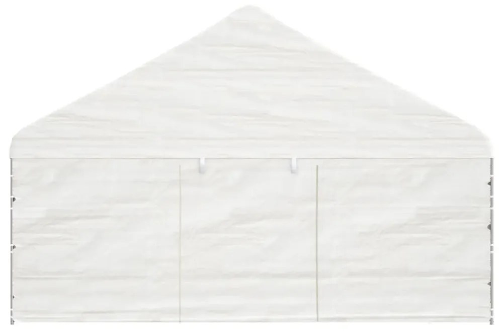 fehér polietilén pavilon tetővel 5,88 x 2,23 x 3,75 m