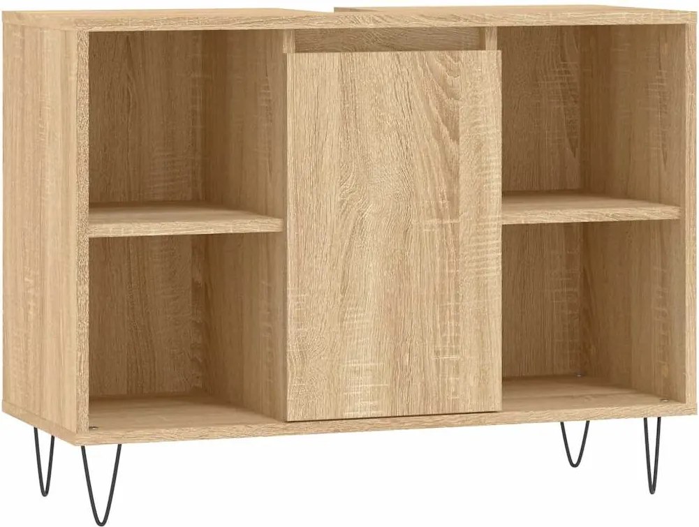 vidaXL sonoma tölgy színű szerelt fa mosdószekrény 80 x 33 x 60 cm