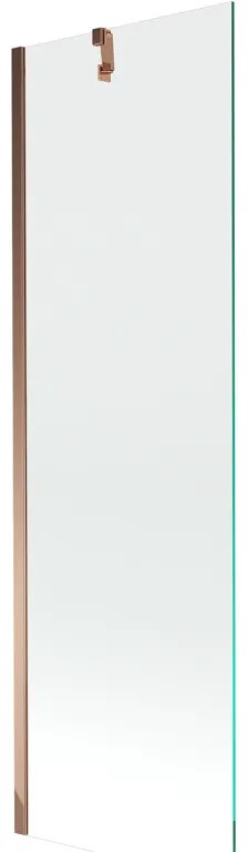 Mexen Next, kádparaván 1 szárny 60 x 150 cm, fix szárny, 6 mm átlátszó üveg, rózsa arany profil, 895-060-000-00-00-60