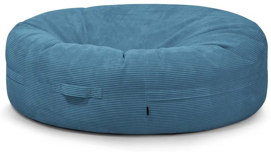 Kék kordbársony babzsákfotel Roll 190 – SLOWDOWN