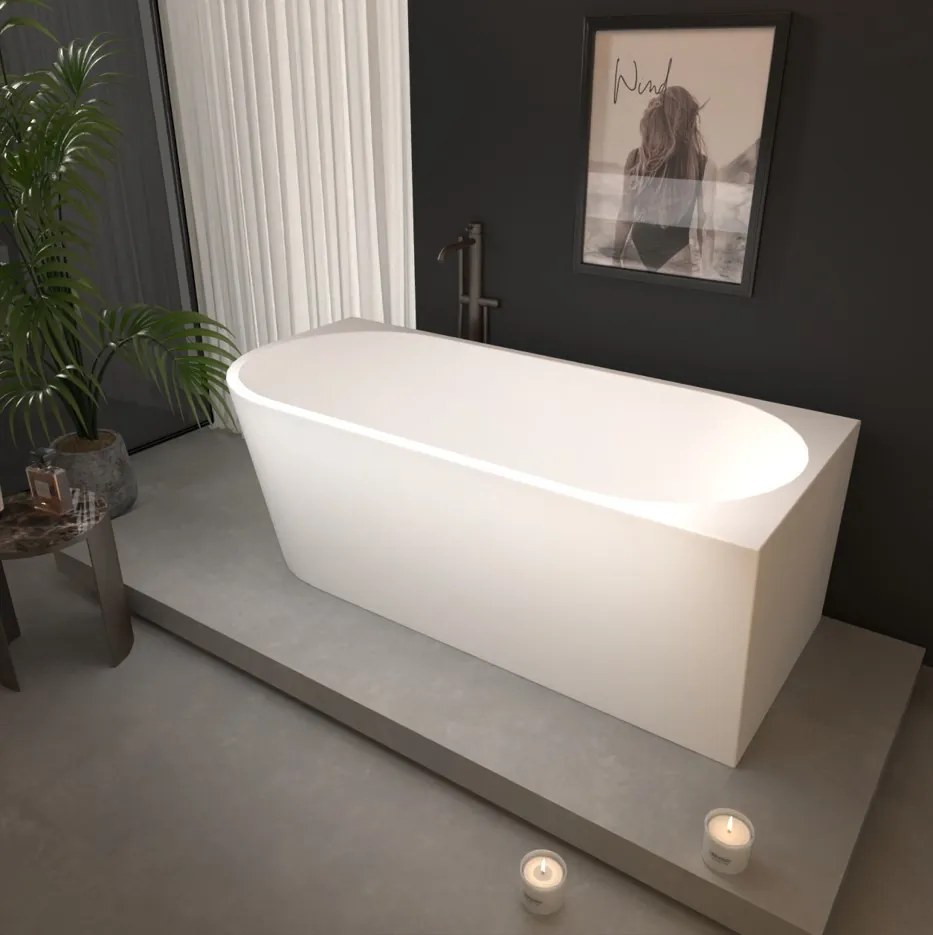 Erga Zara, sarok szabadon álló kád 150x75 cm + leeresztő csavar, jobb, fehér fényes, ERG-Zara-150075R-WH-WH