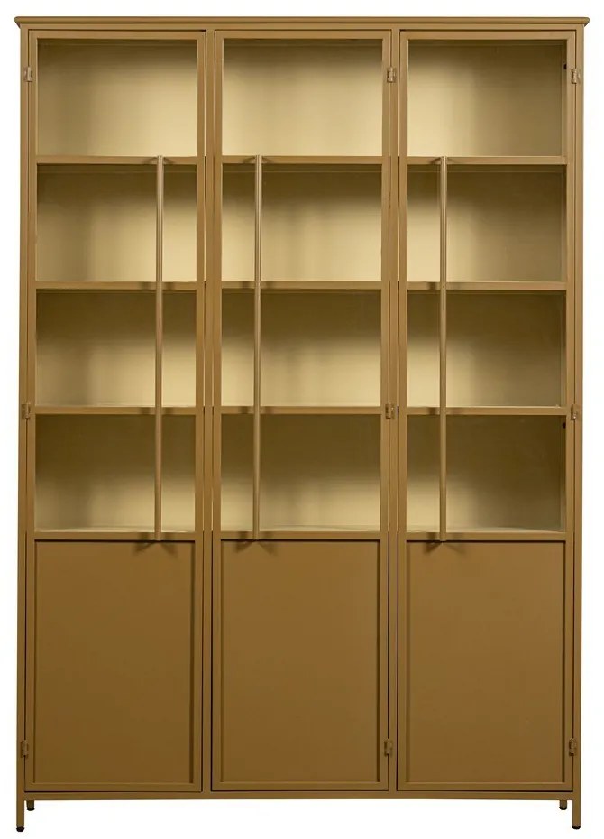 Mustársárga fém tálalószekrény 140x200x44 cm Exhibit – WOOOD