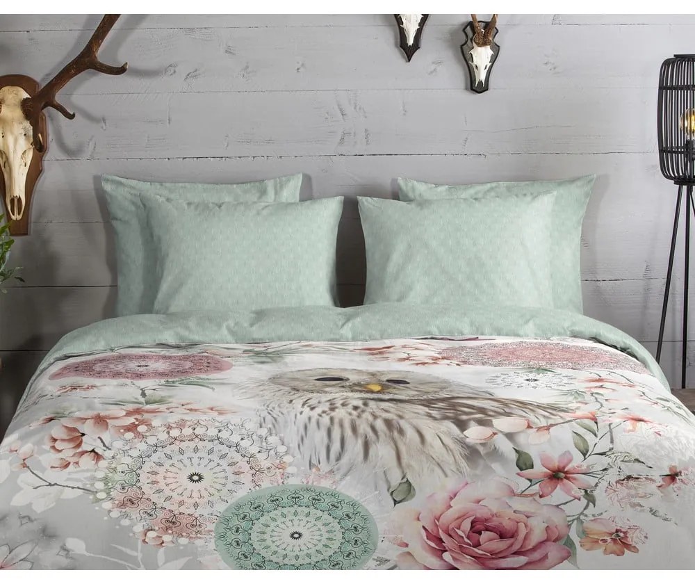 Zöld egyszemélyes flanel ágyneműhuzat 140x200 cm Omaira – HIP