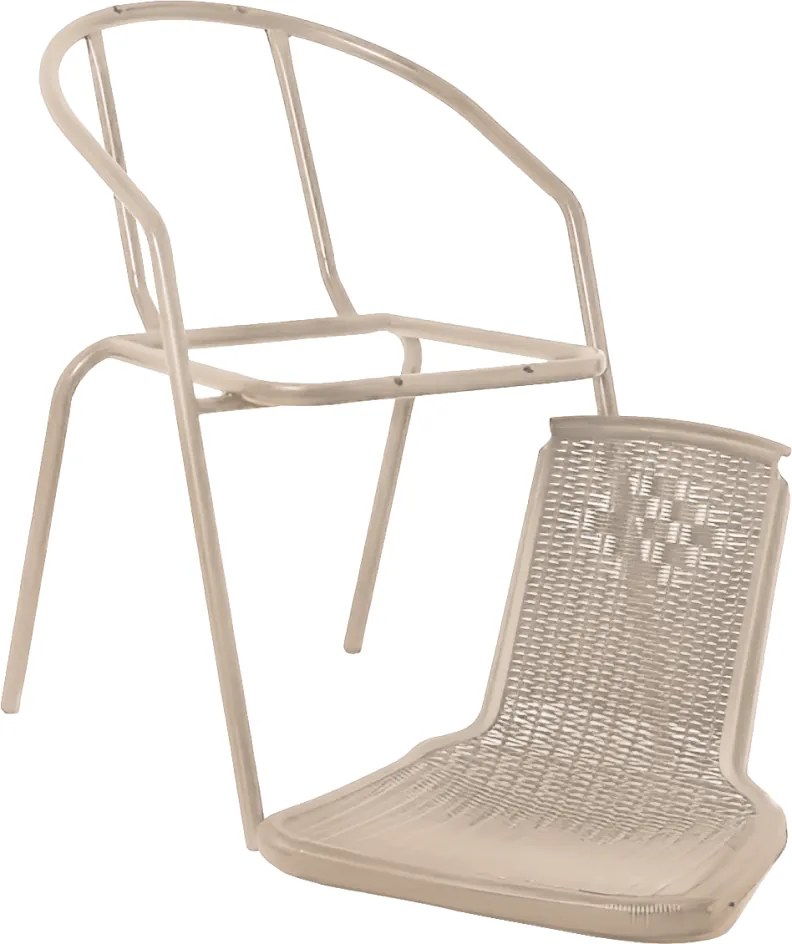 Kerti rakásolható szék, champagne, acél/műanyag, FRENY