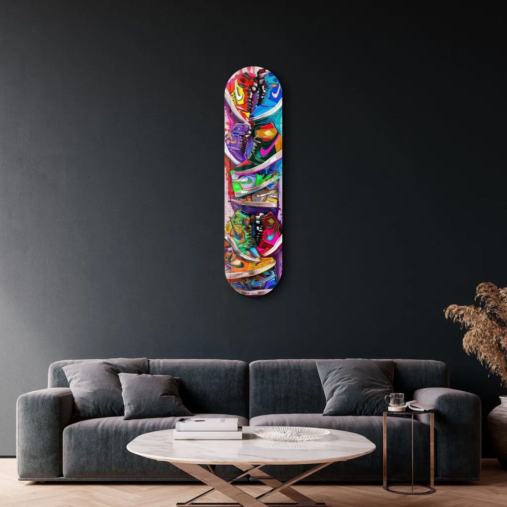 Colorful Sneakers edzett üvegkép, 20 x 80 cm