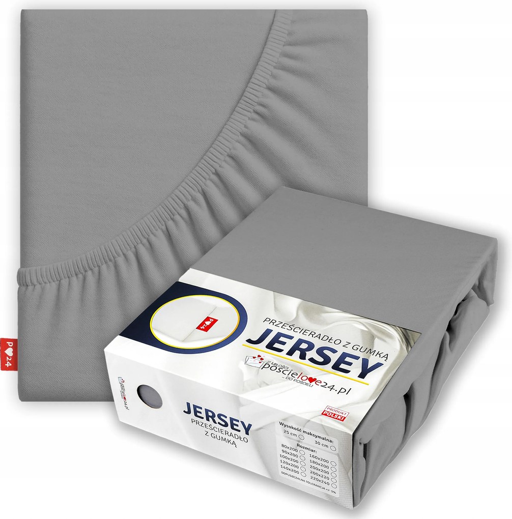 Jersey lepedő 120x200 gumis vastag pamut Prémium oldal 30 Acél