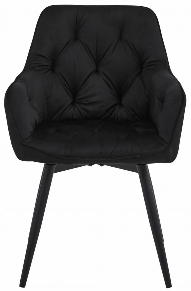 JORK360 VELVET fekete forgó étkezőszék