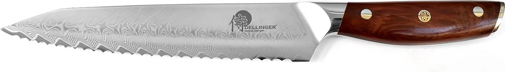 Kenyérvágó kés 200 Dellinger Rose Wood Damascus
