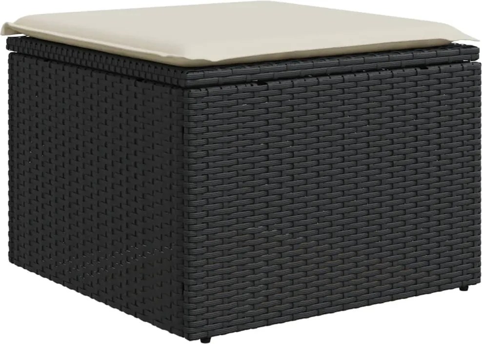 vidaXL fekete polyrattan kerti szék párnával 55 x 55 x 37 cm