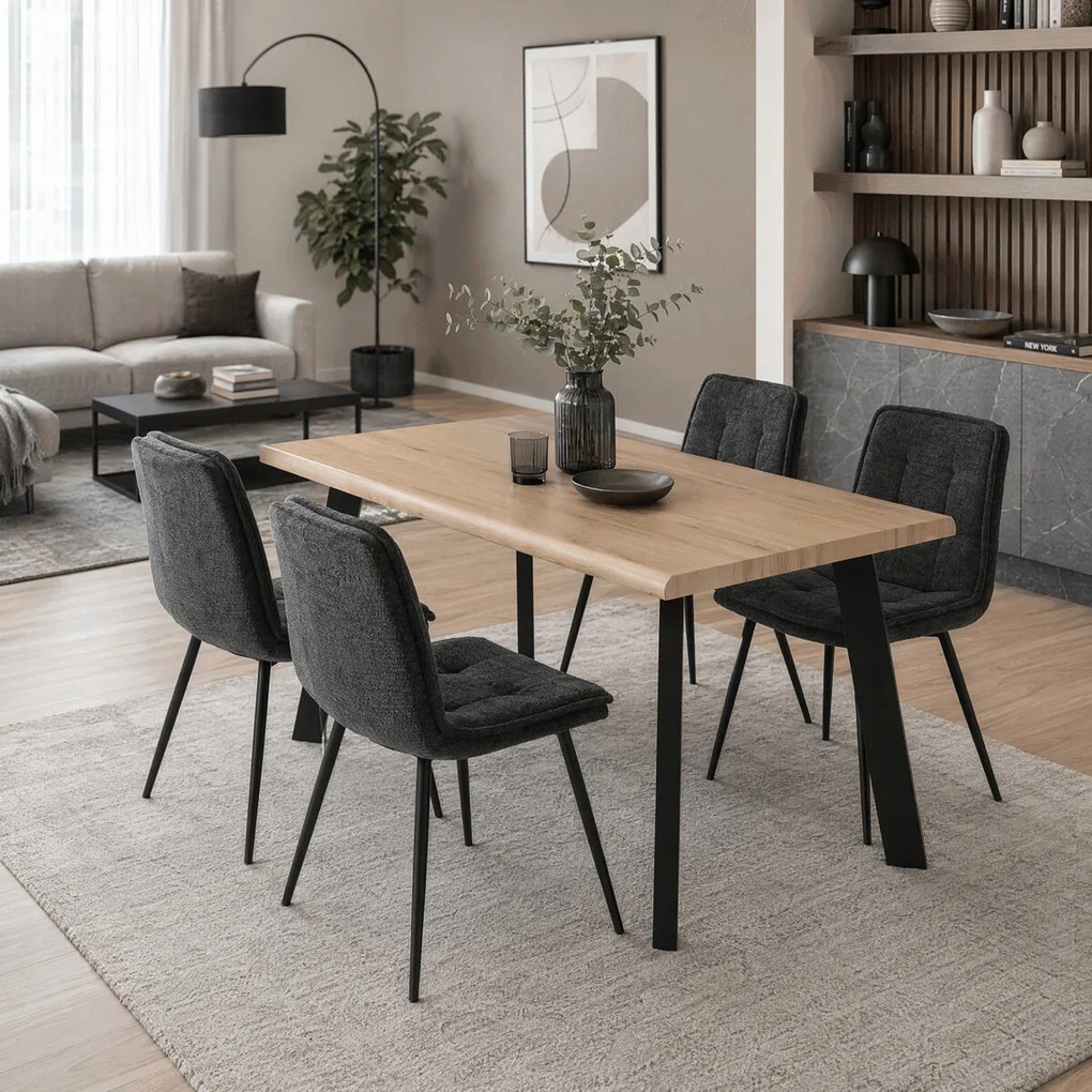 Étkezőasztal 140 × 80 cm MDF vad tölgy HT-F4514 OAK