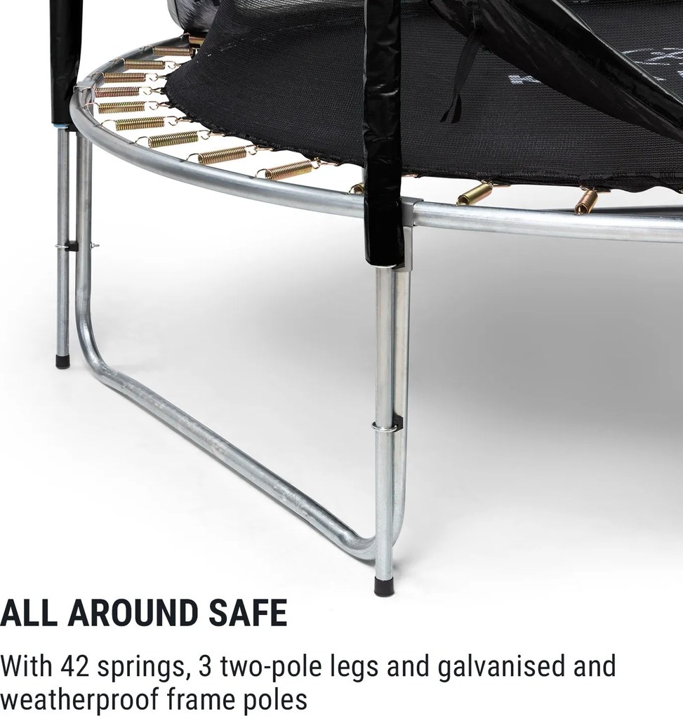 KLARFIT Jumpstarter, trambulin, 2,5 m Ø, háló 120 kg max., 195 cm Ø ugrófelület