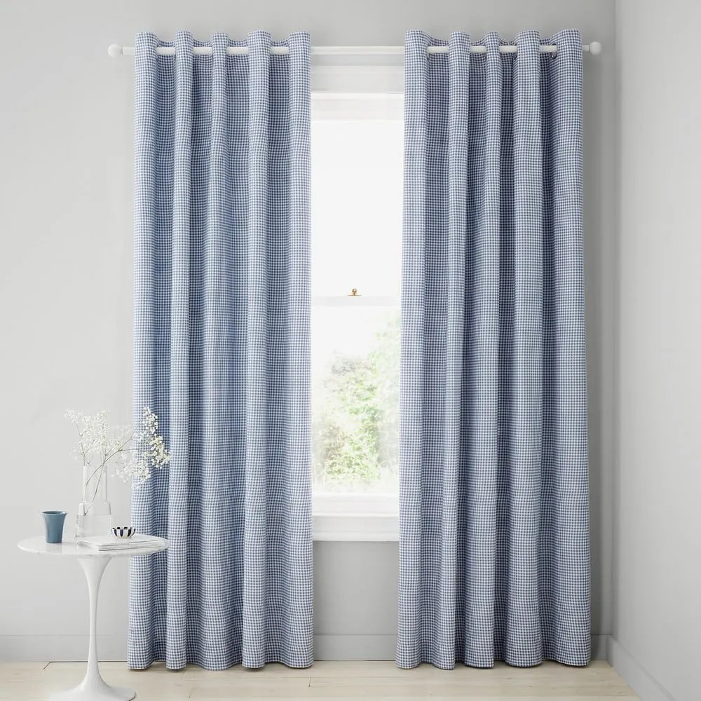 Fehér-kék függöny szett 2 db-os 168x229 cm Lucie Floral Frill – Catherine Lansfield