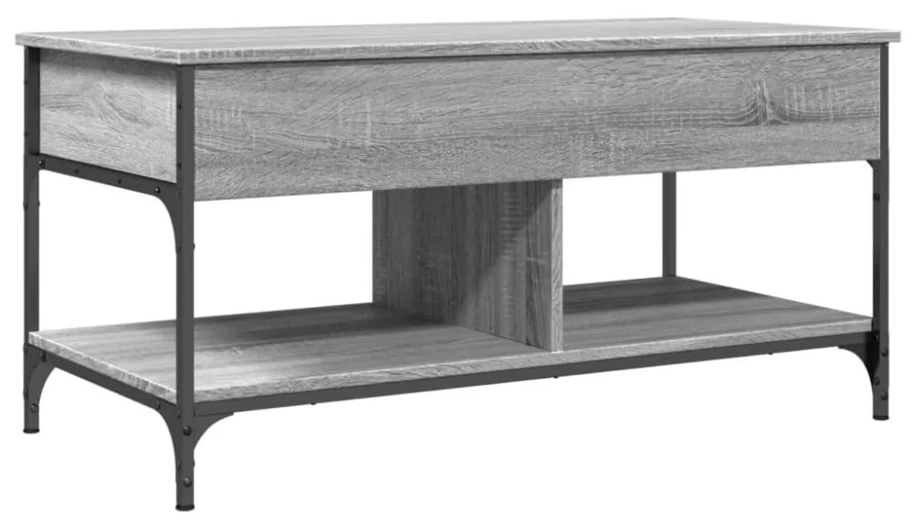 szürke sonoma szerelt fa és fém dohányzóasztal 100 x 50 x 50 cm