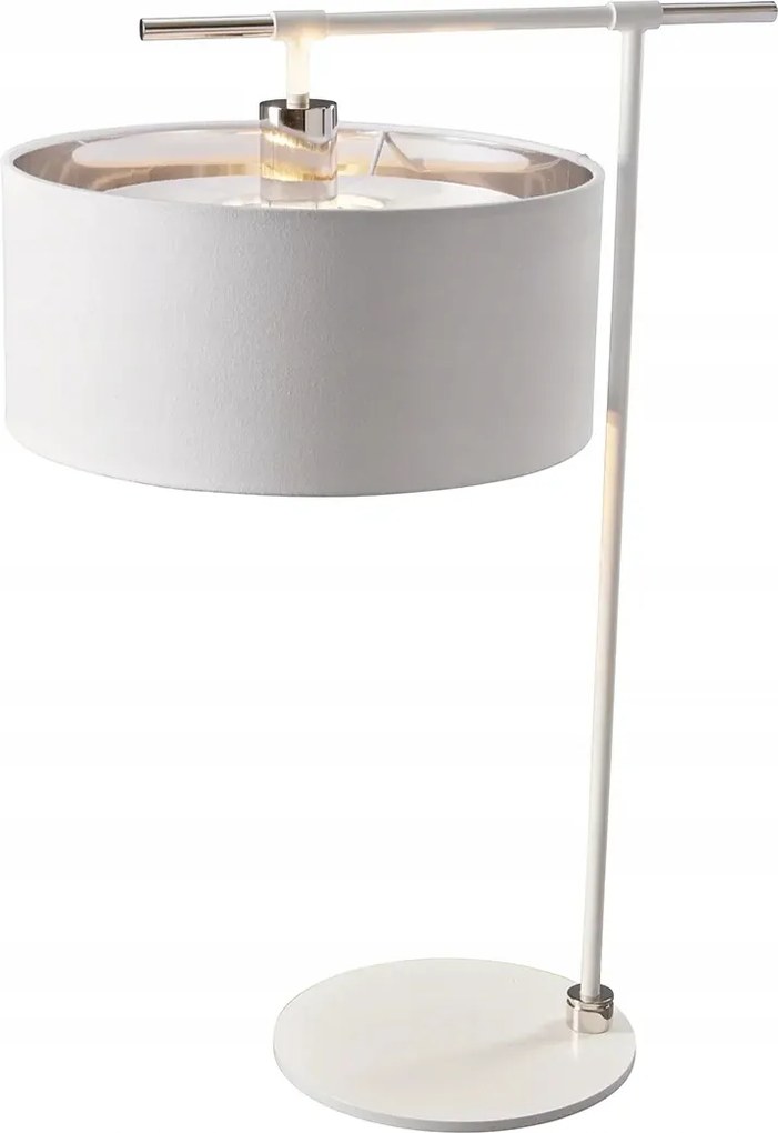 Asztali lámpa fehér polírozott nikkel retro 65 cm Elstead