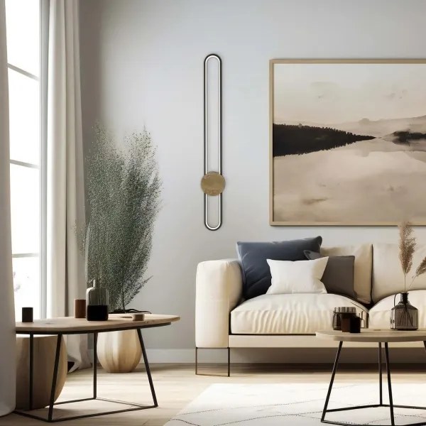 LED fali lámpatest FLORENTYNA LED/24W/230V 4000K fekete/bézs