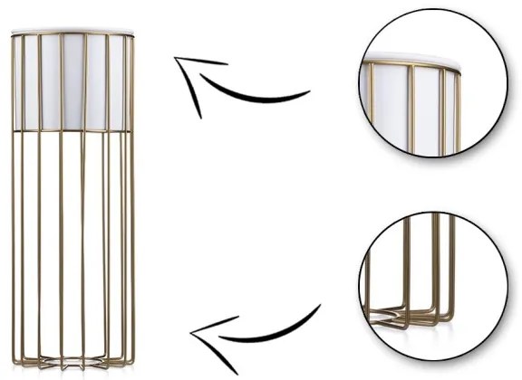 Fém virágcserép LOFT 55x20 cm arany/fehér